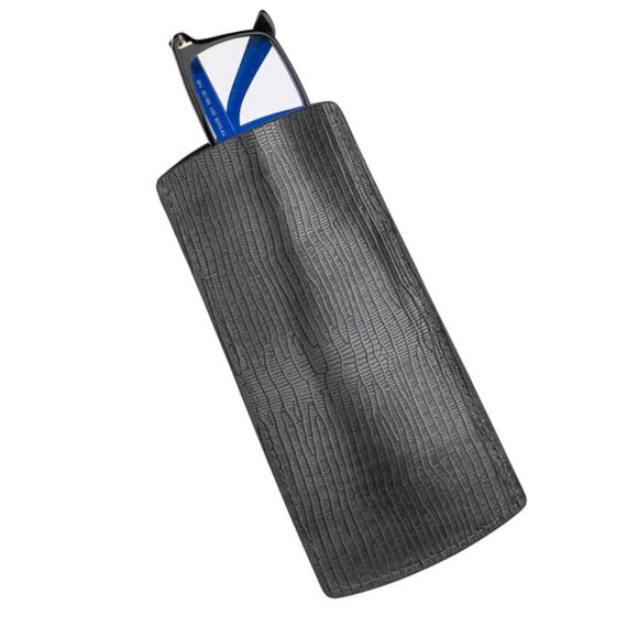 Real Calfskin Eyewear Cover – Lizard Style - Gray Color - Picture 1 of 3